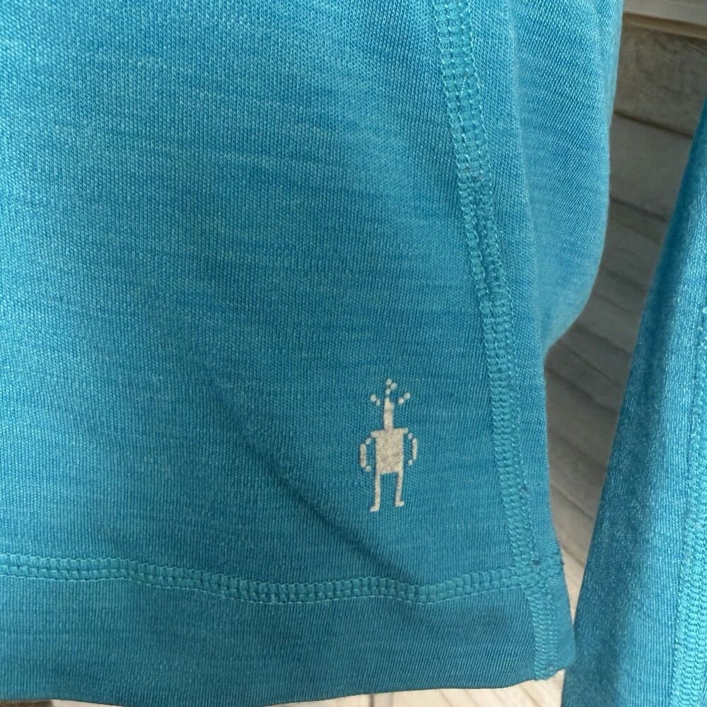 Smartwool Merino 250 Shirt Women’s XL 100% Wool Long Sleeve Base Layer Aqua Blue - Picture 8 of 8